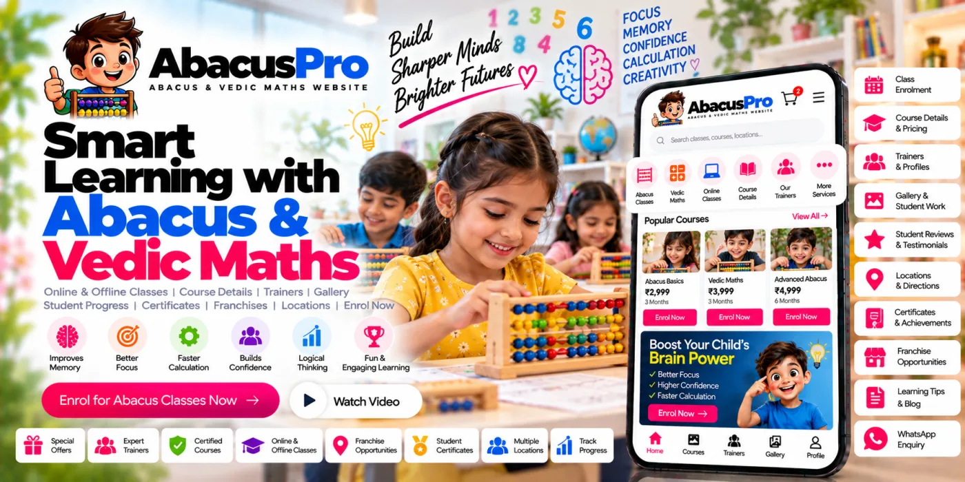 Abacus & Vedic Maths Website preview