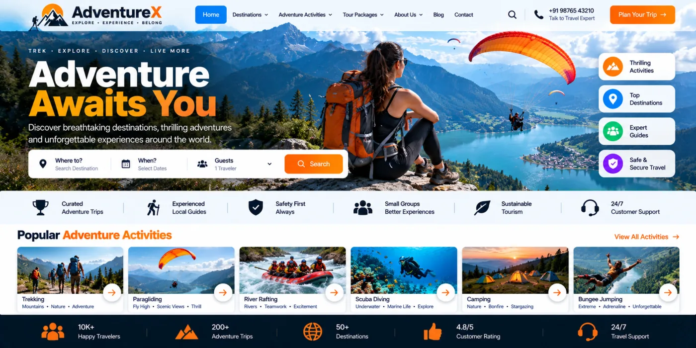 Adventure Tourism Website preview