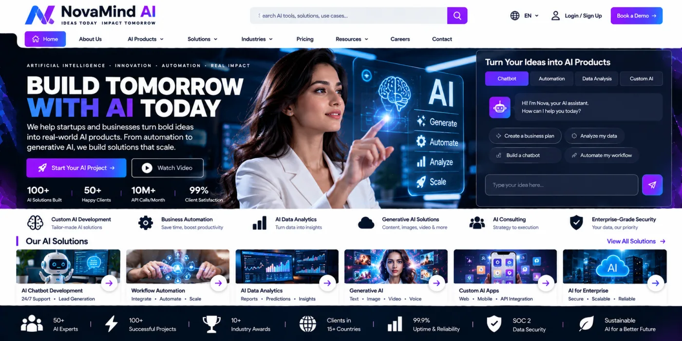 AI Startup Website preview