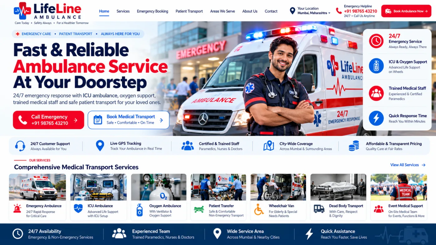 Ambulance & Medical Transport Website