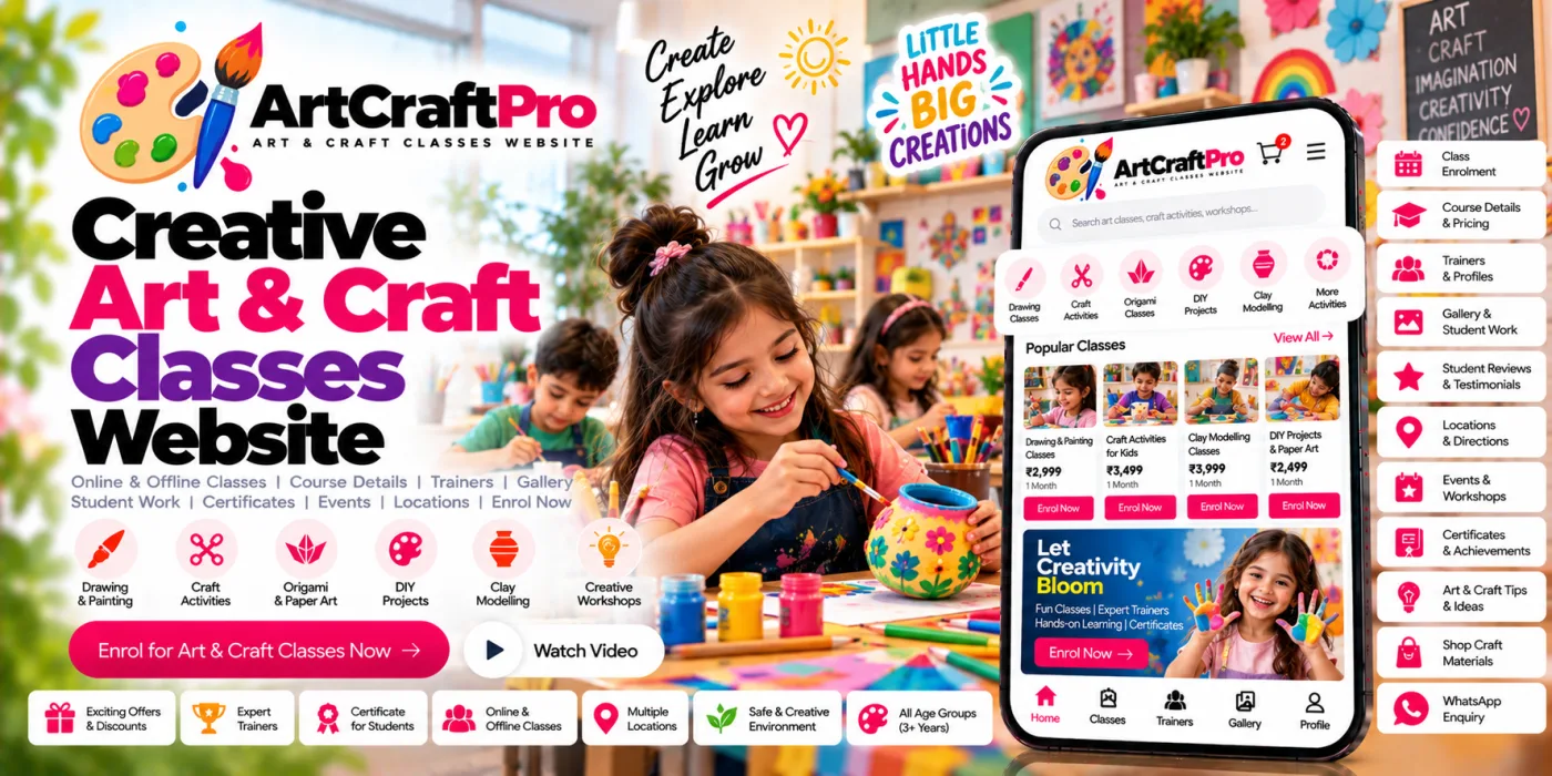 Art & Craft Classes Website