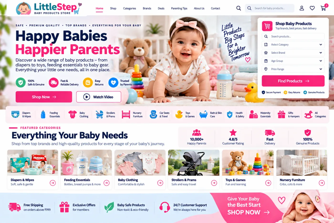 Baby Products Store Website