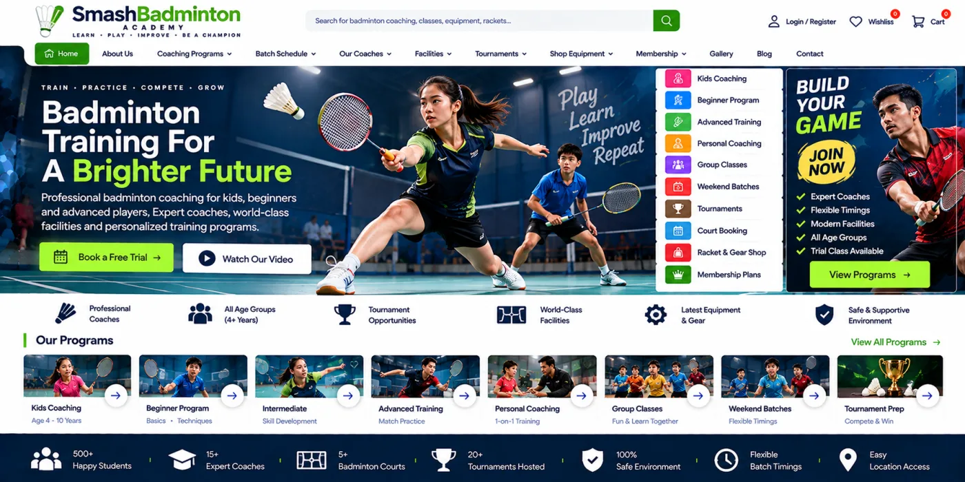 Badminton Academy Website
