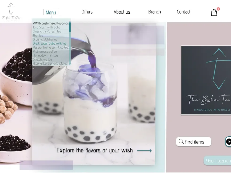 Bubble Tea Shop Website