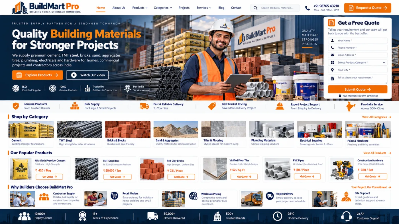 Building Materials Supplier Website