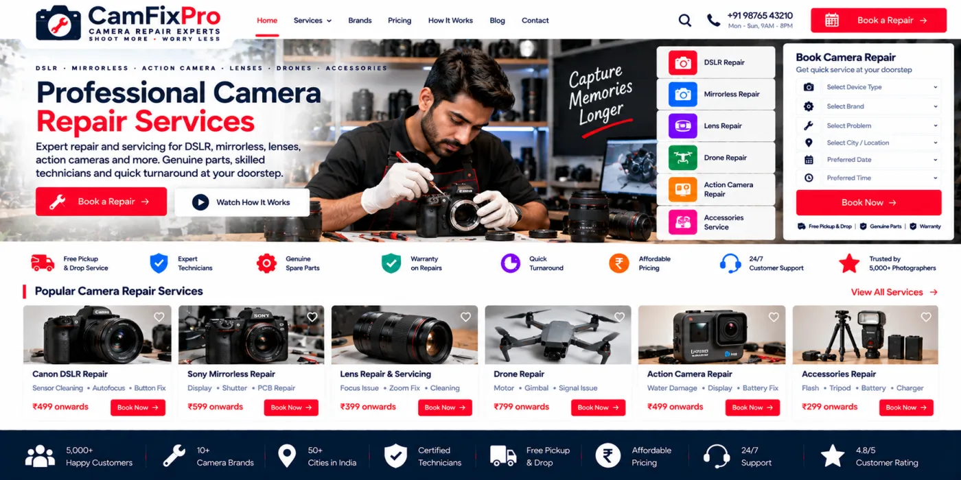 Camera Repair Website