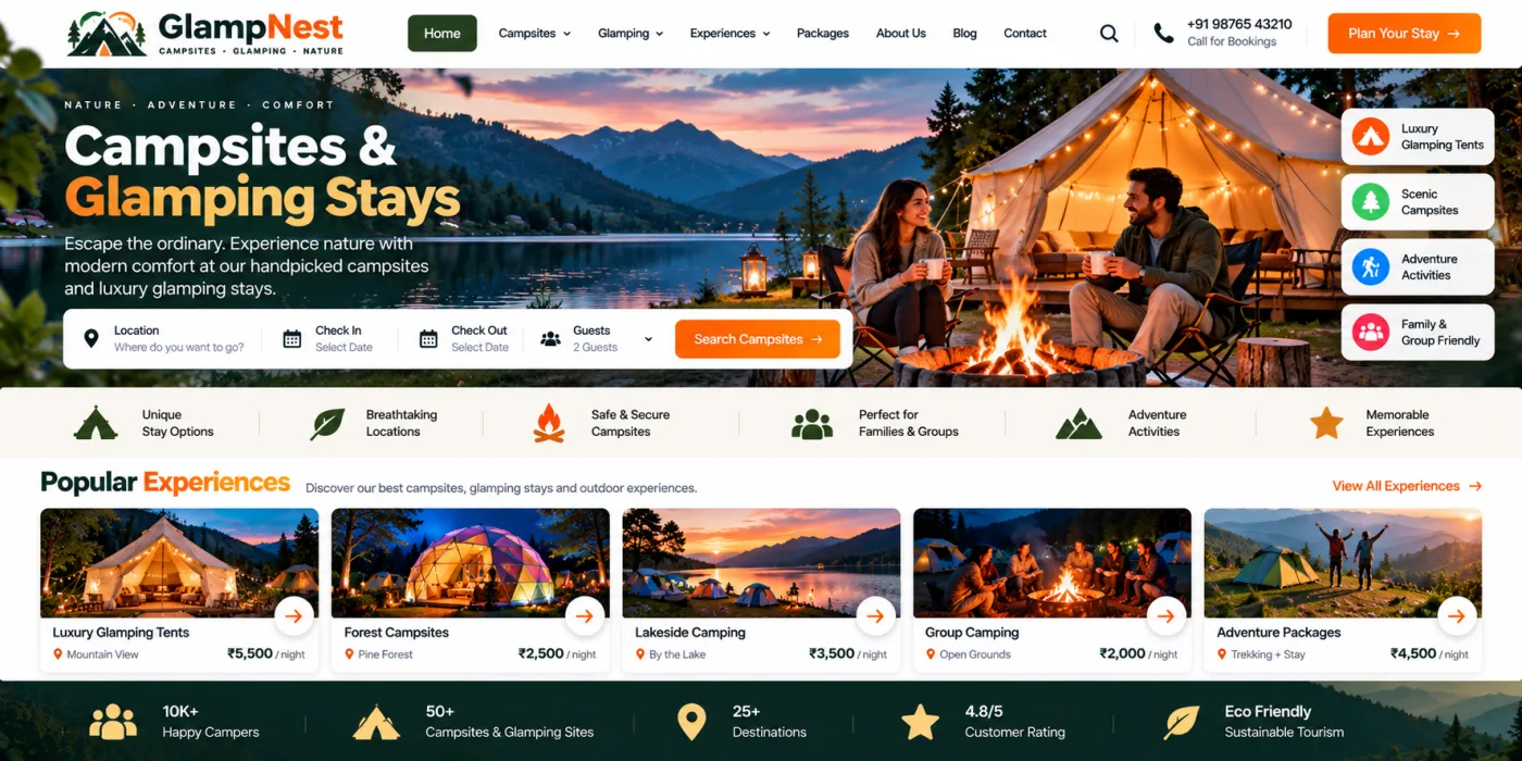 Campsite & Glamping Website