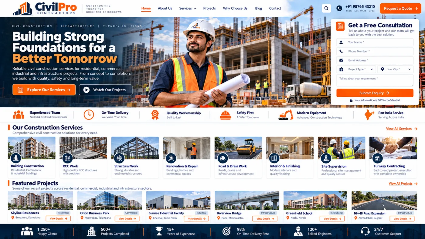 Civil Contractor Website