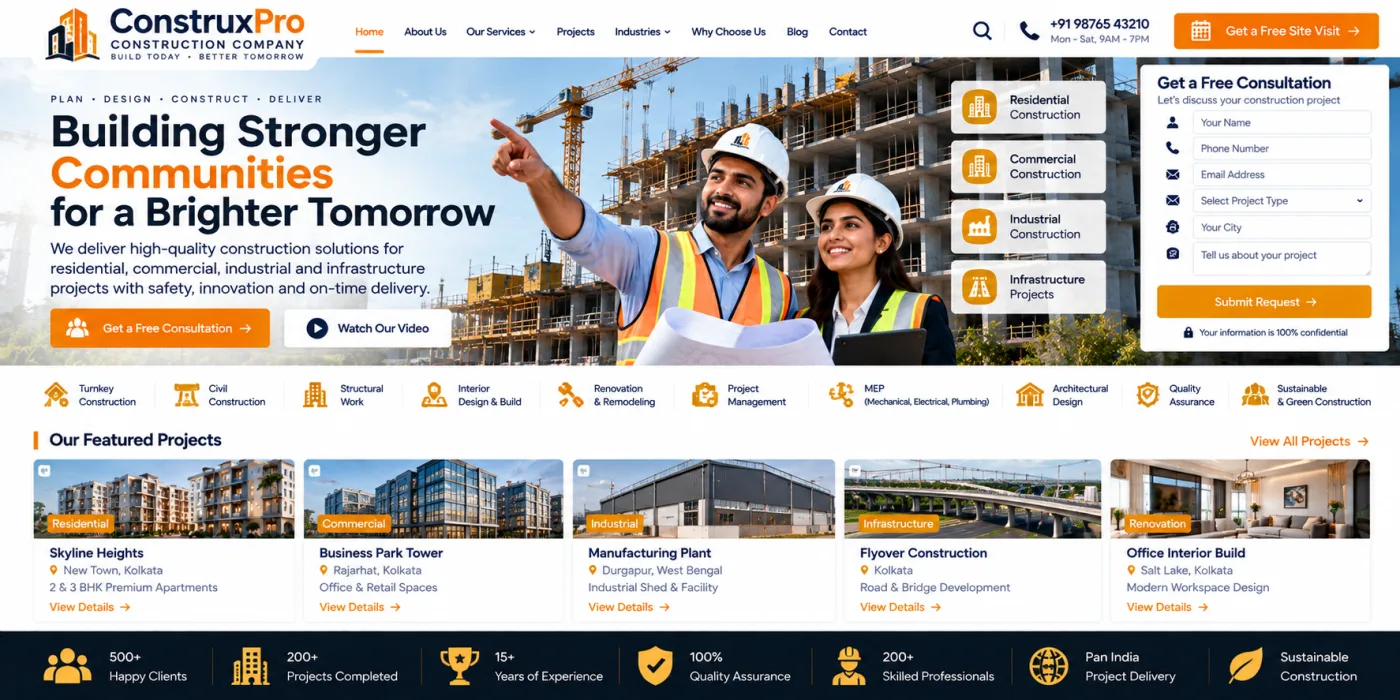 Construction Company Website preview