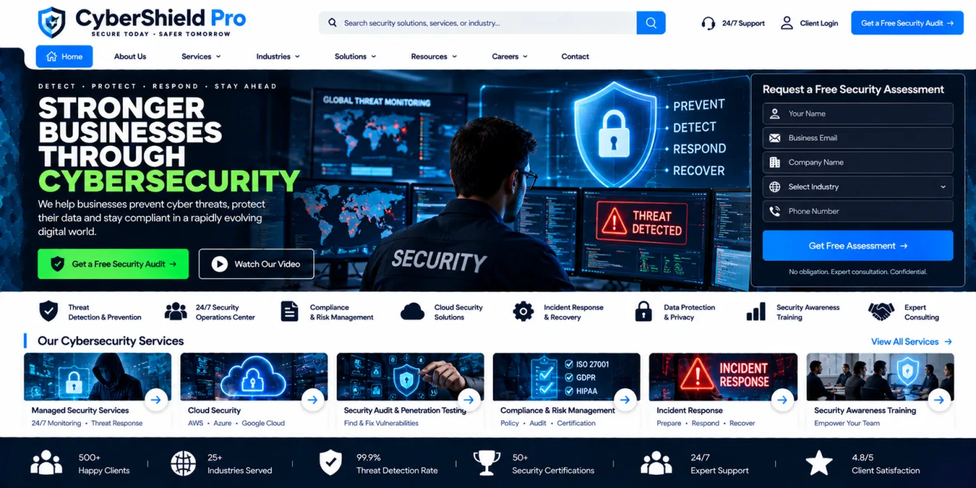Cybersecurity Firm Website preview