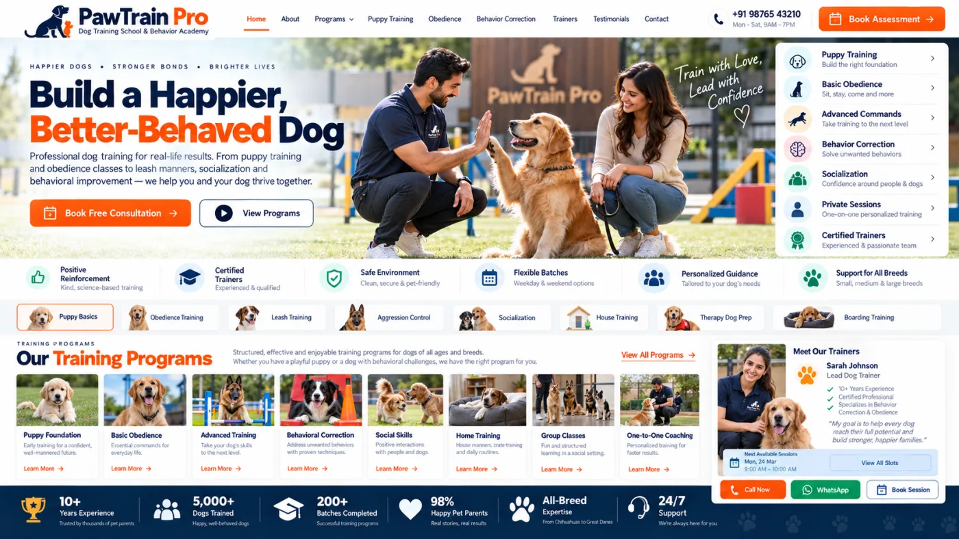 Dog Training School Website