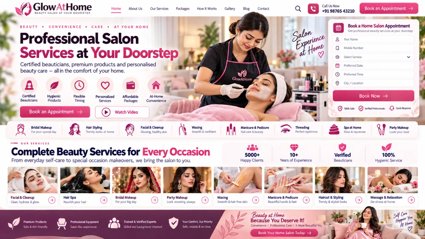 Doorstep Home Salon Website