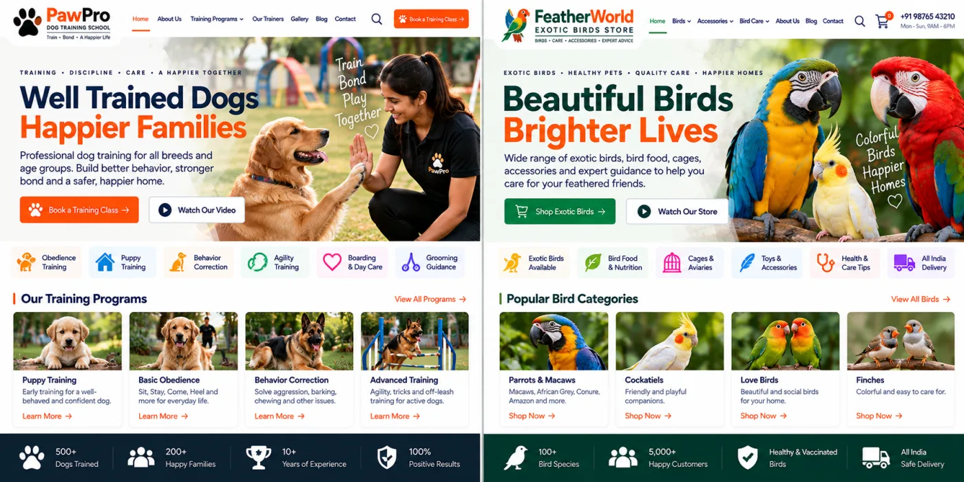 Exotic Birds Store Website