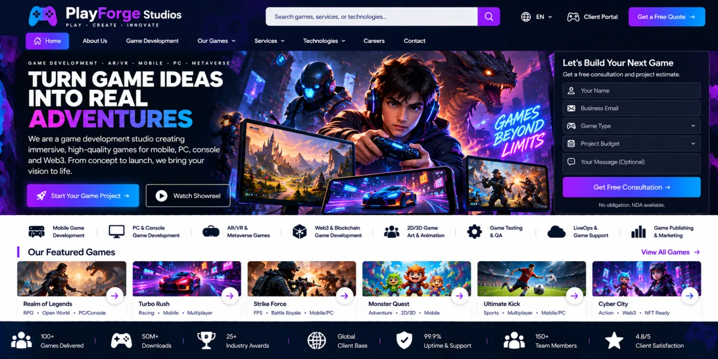 Game Development Studio Website