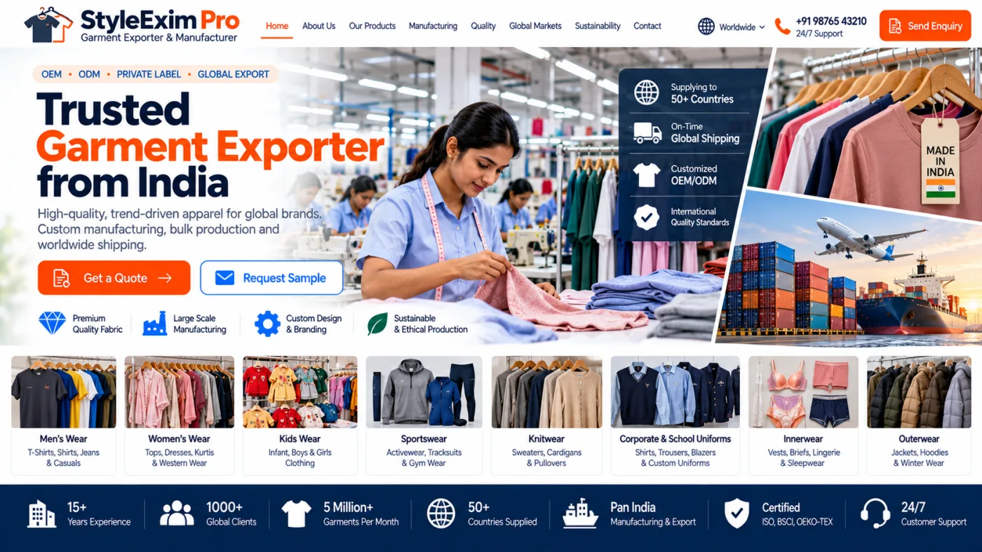 Garment Exporter Website