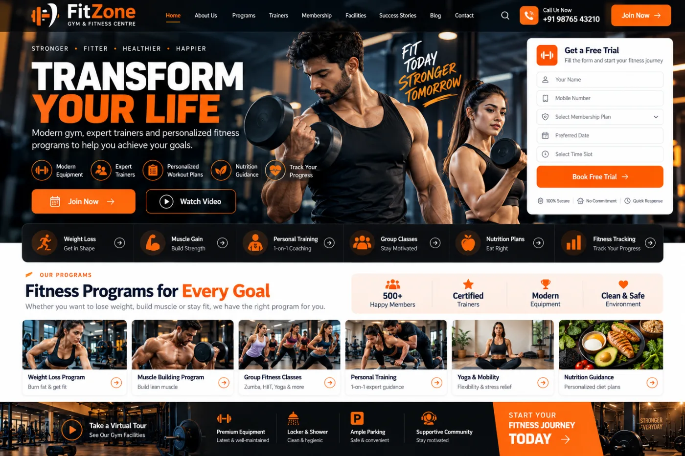 Gym & Fitness Centre Website preview