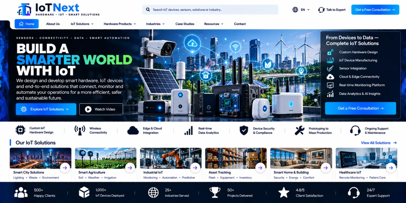 Hardware & IoT Startup Website