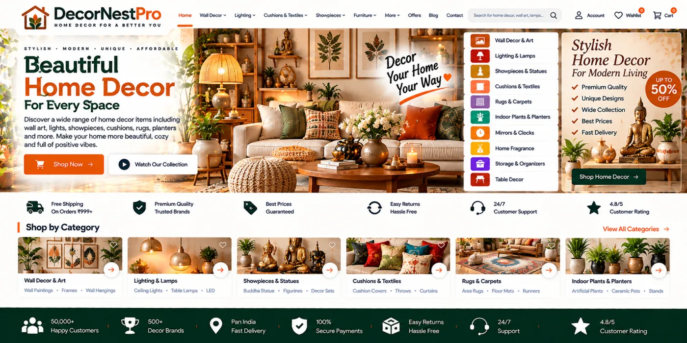 Home Decor Store Website
