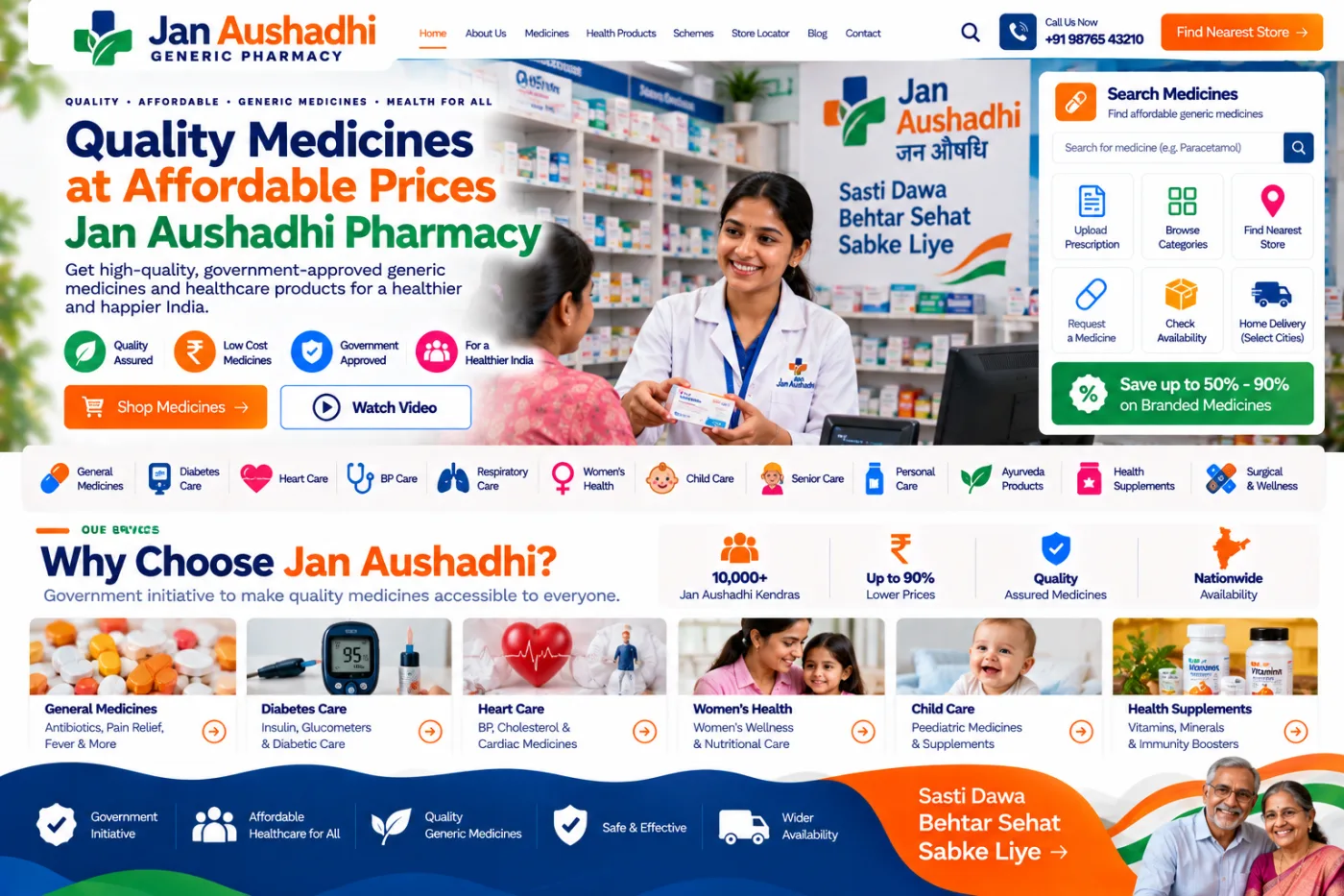 Jan Aushadhi Pharmacy Website