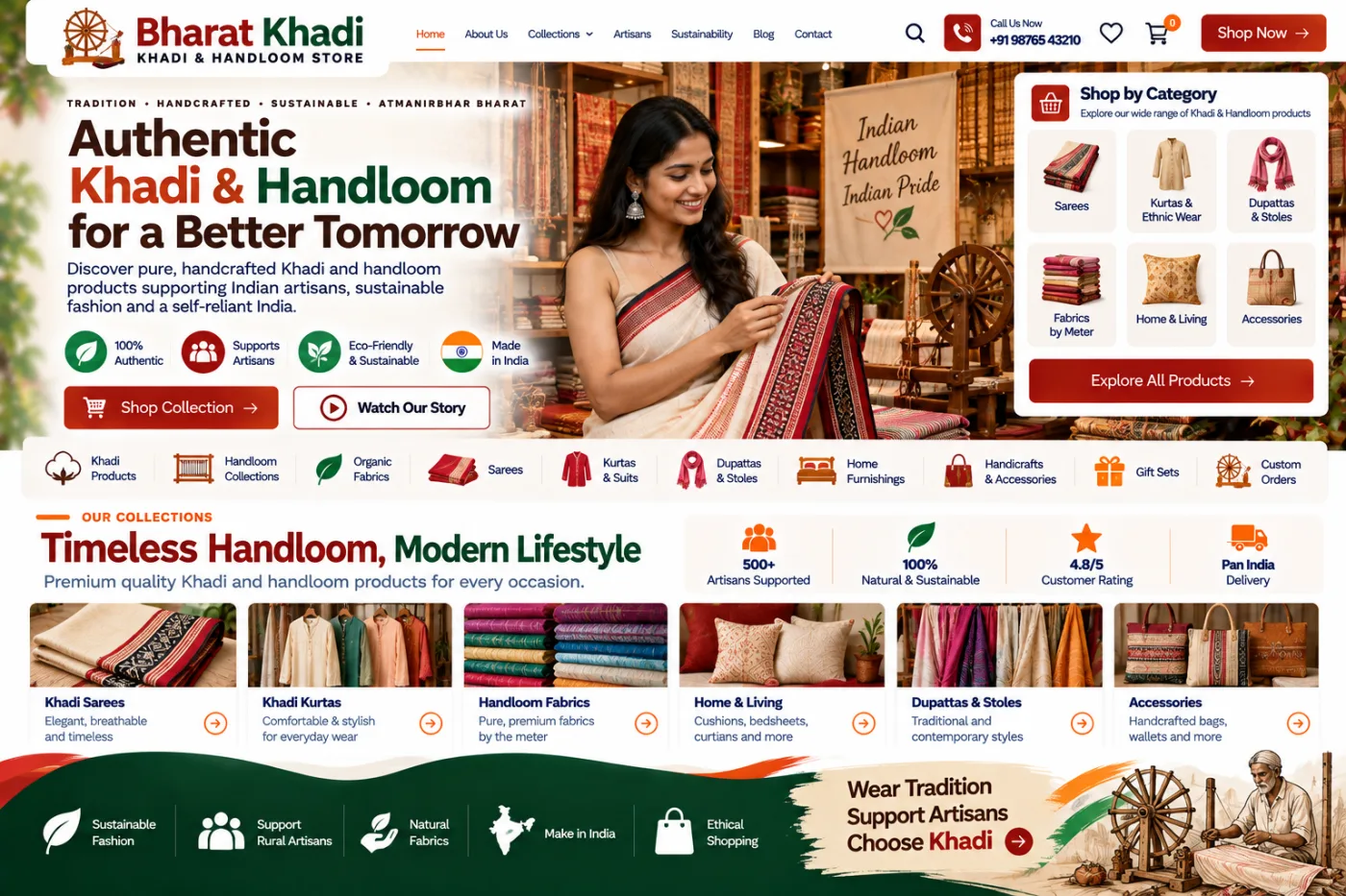Khadi & Handloom Store Website