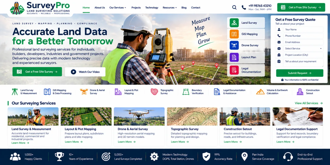 Land Surveyor Website