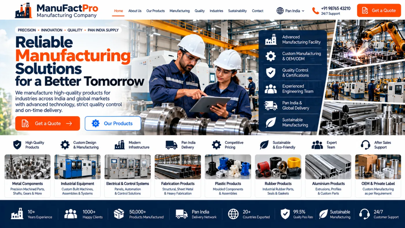 Manufacturing Company Website preview