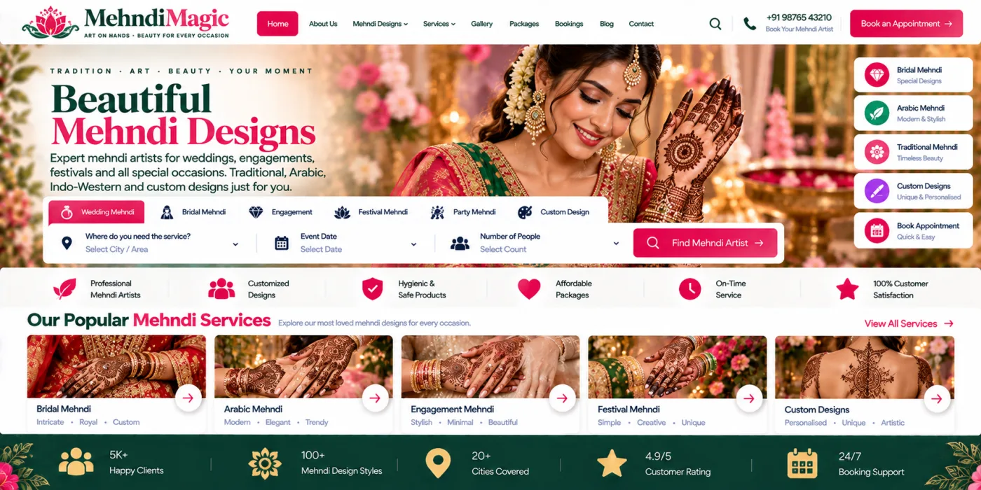 Mehndi Artist Website