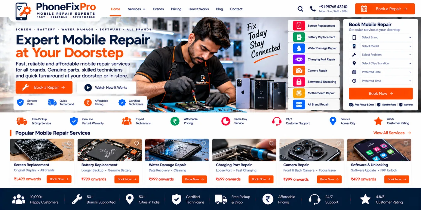 Mobile Repair Shop Website