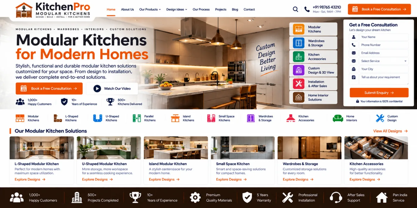 Modular Kitchen Company Website