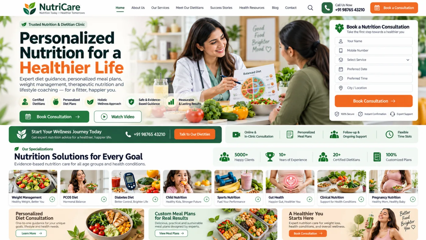 Nutritionist & Dietician Website
