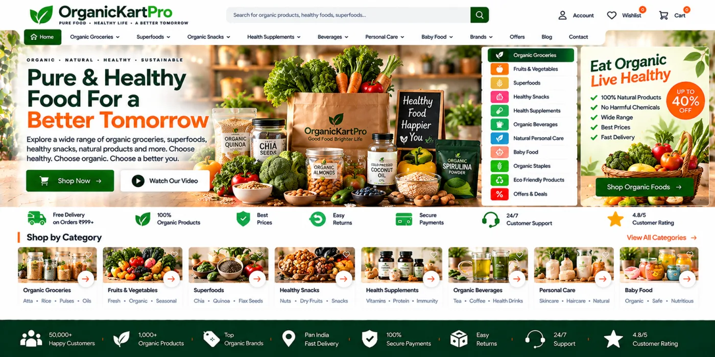 Organic & Health Foods Store Website