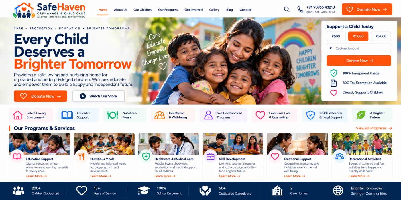Orphanage & Child Care Website preview