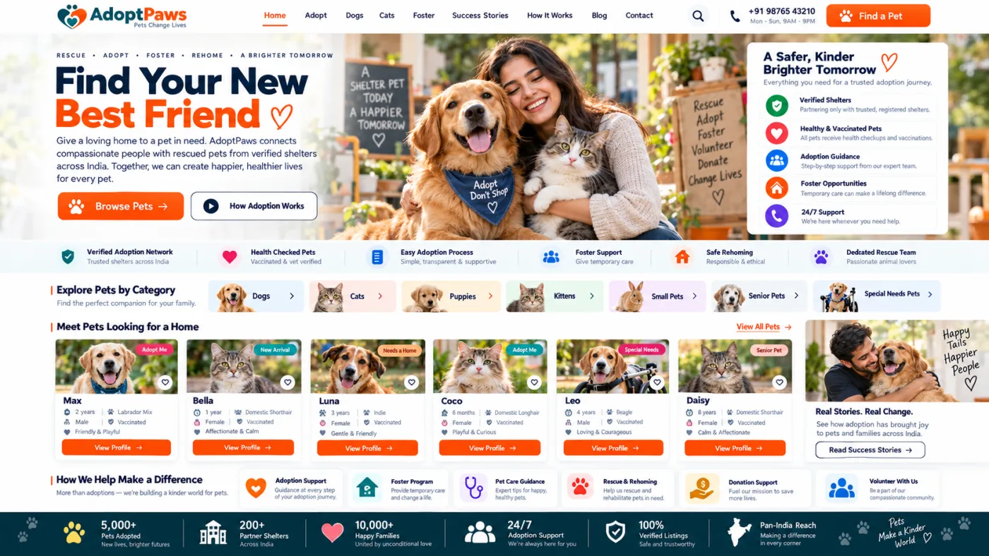 Pet Adoption Platform Website