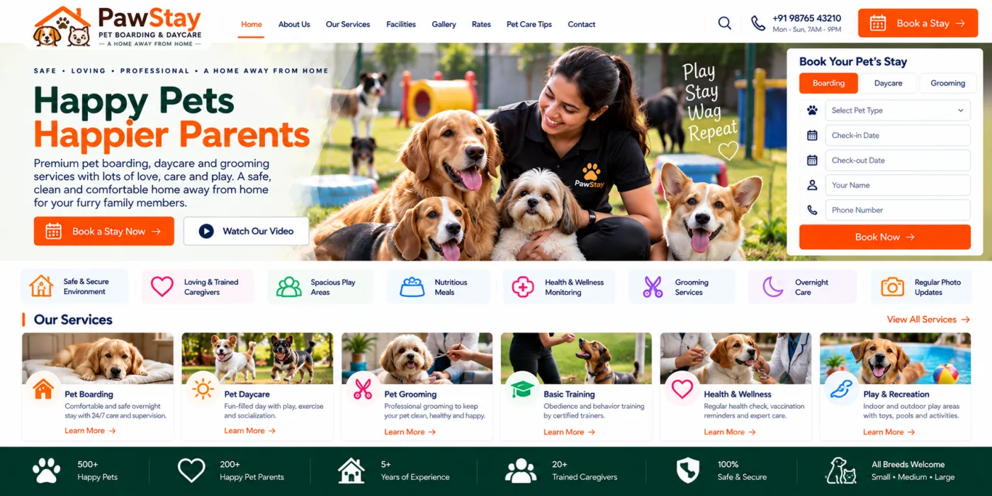 Pet Boarding & Daycare Website