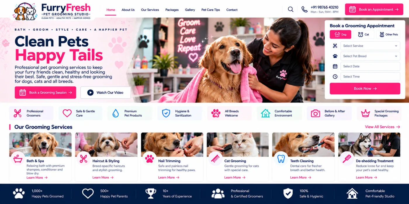 Pet Grooming Studio Website