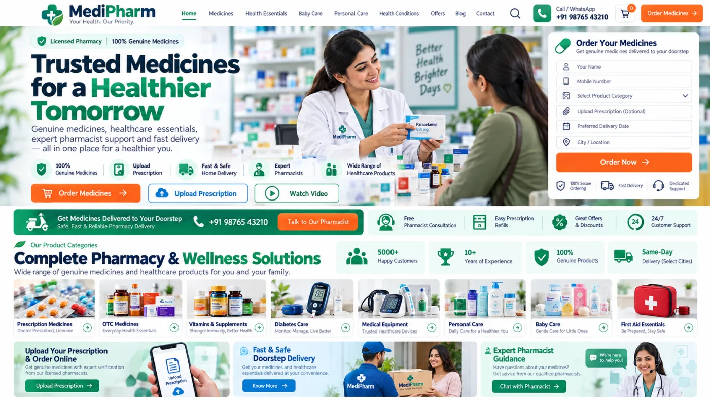 Pharmacy & Medical Store Website preview