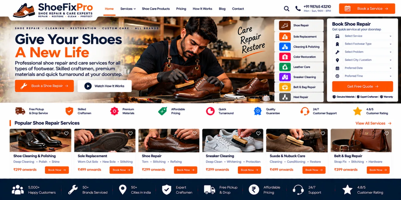 Shoe Repair & Care Website