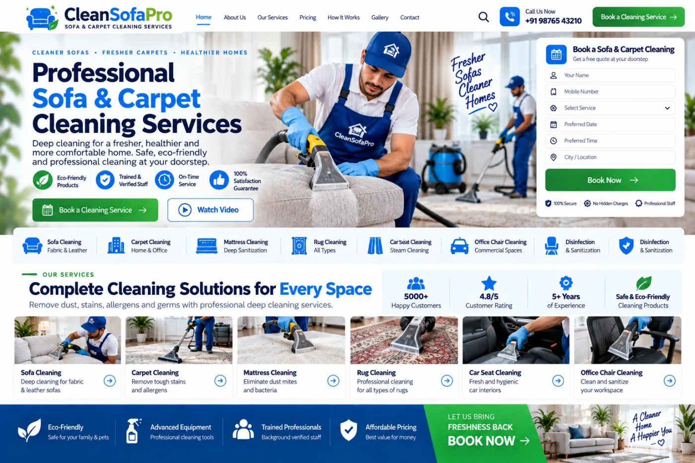 Sofa & Carpet Cleaning Website