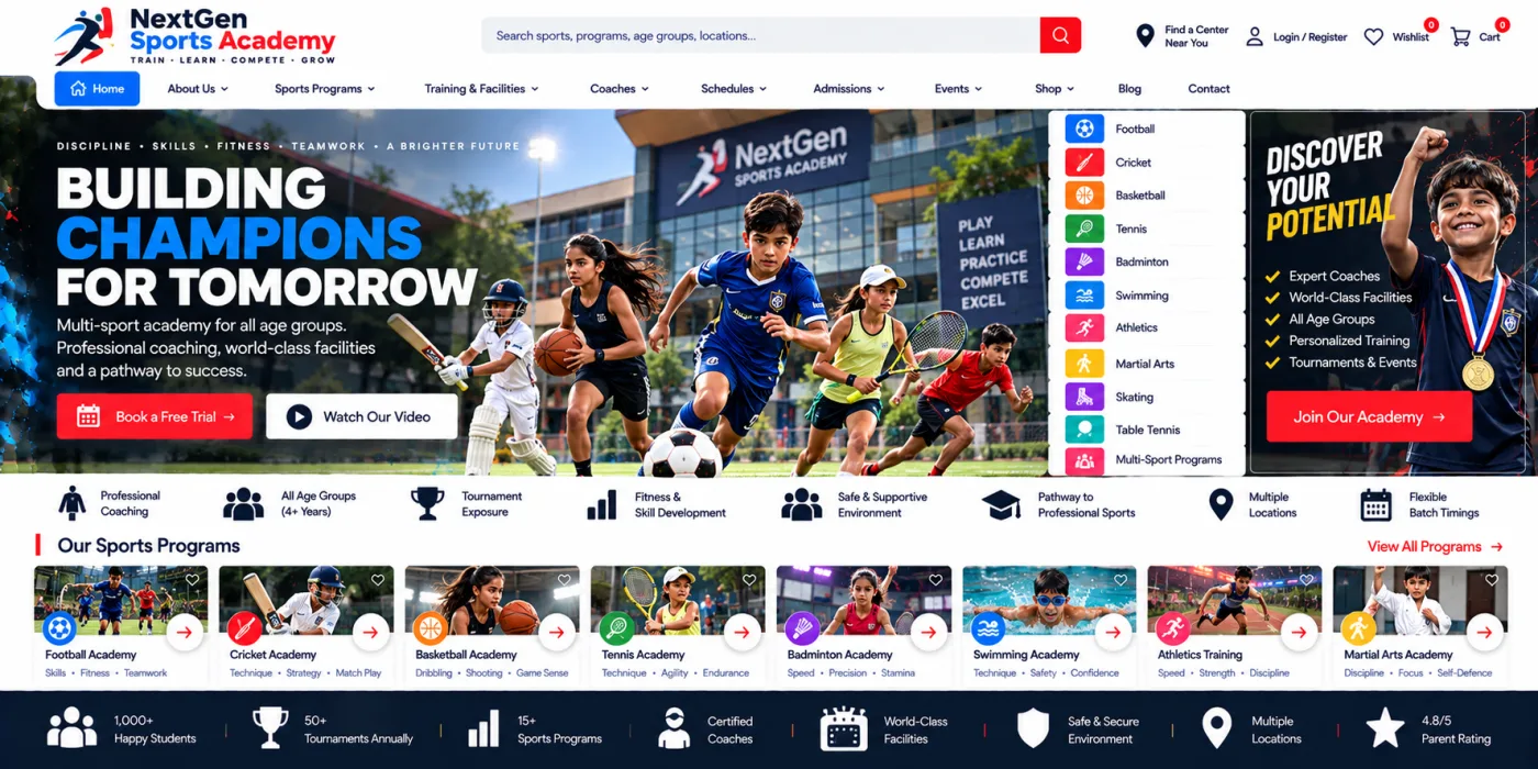 Sports Academy Website