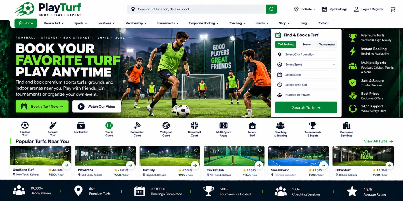 Sports Turf Booking Website