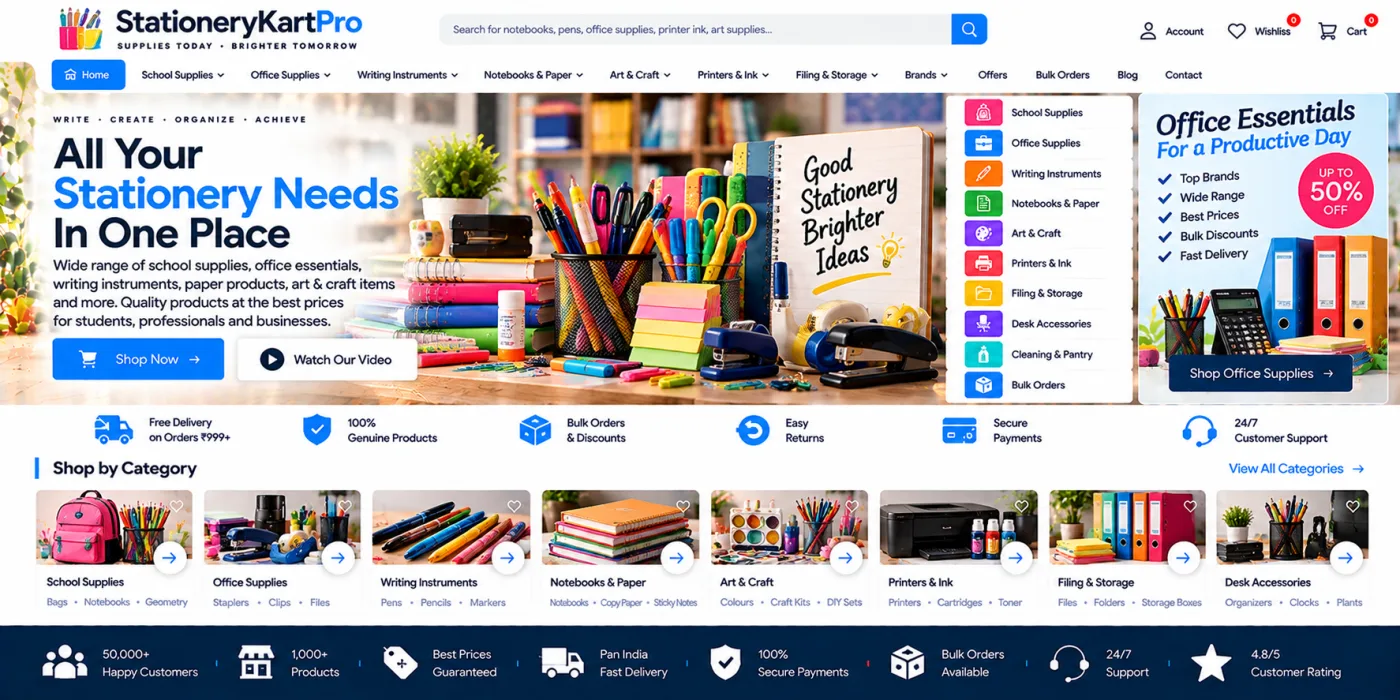 Stationery & Office Supplies Website
