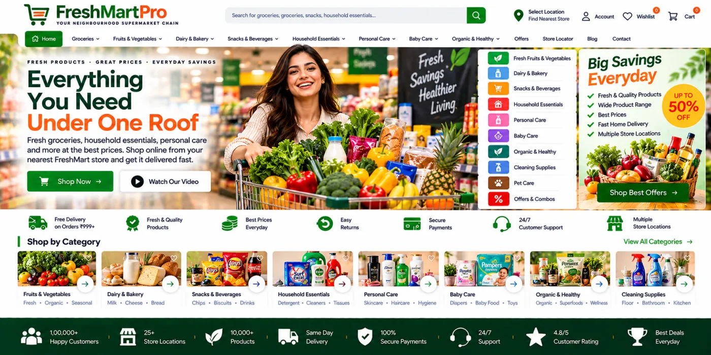 Supermarket Chain Website preview