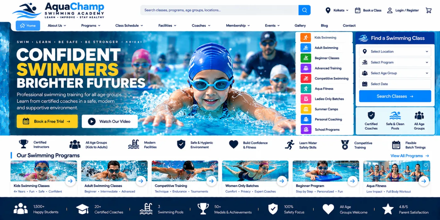 Swimming Academy Website