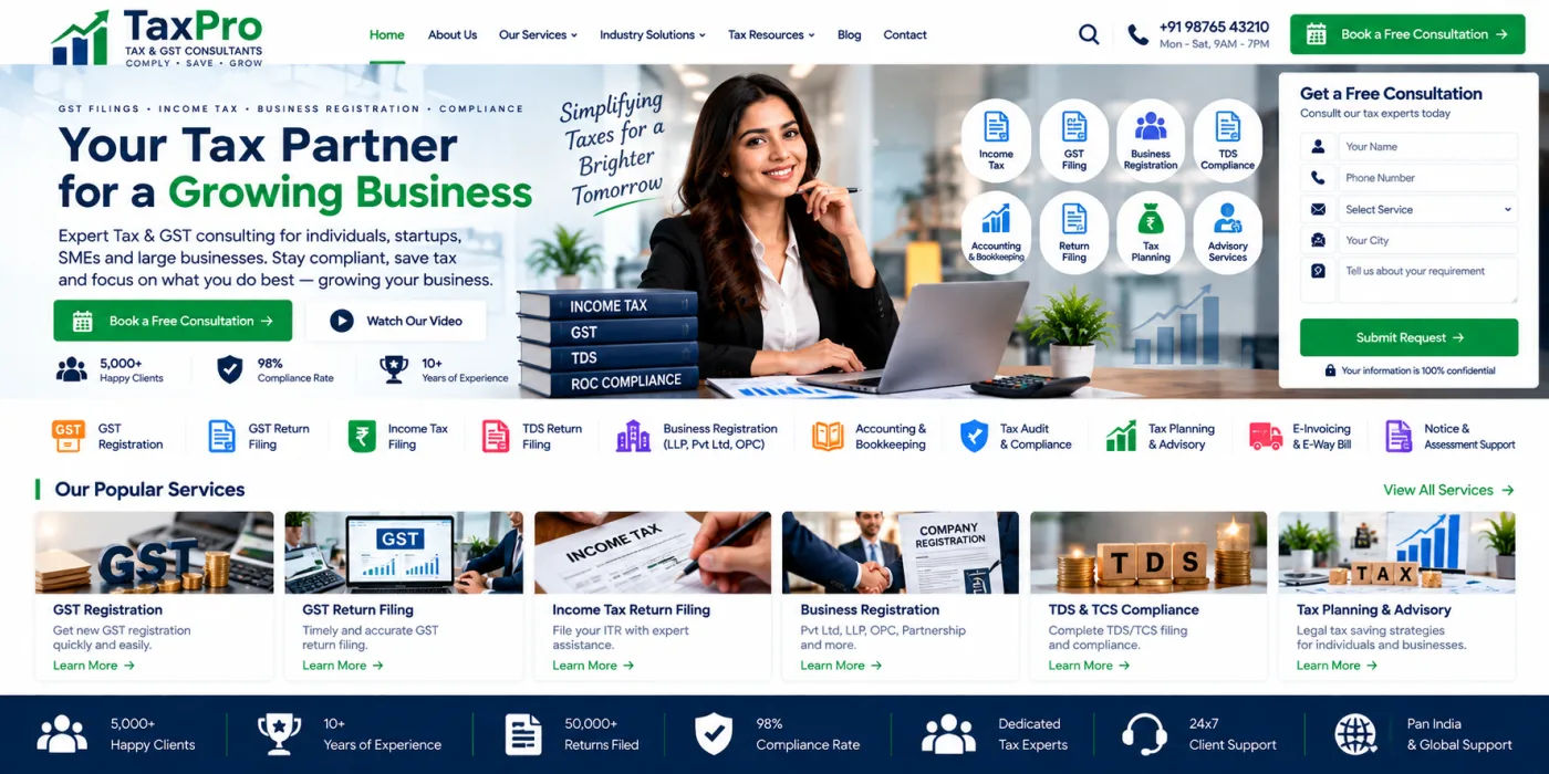 Tax & GST Consultant Website