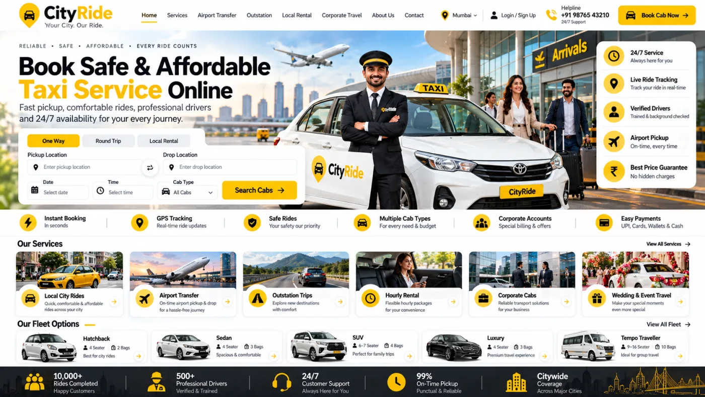 Taxi & Cab Service Website