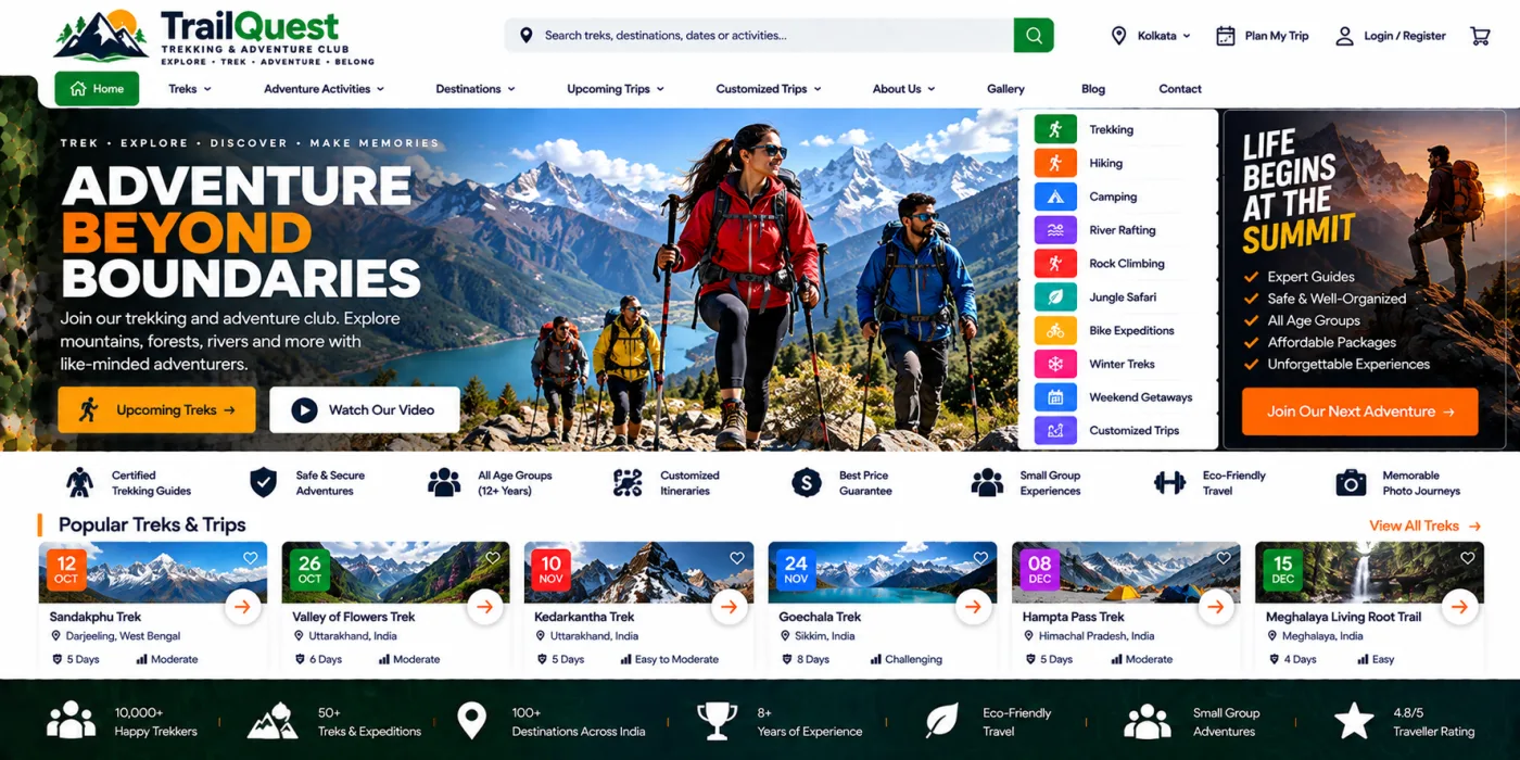 Trekking & Adventure Club Website