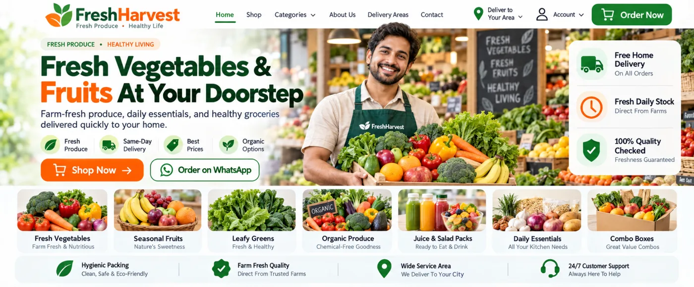 Vegetable & Fruit Vendor Website