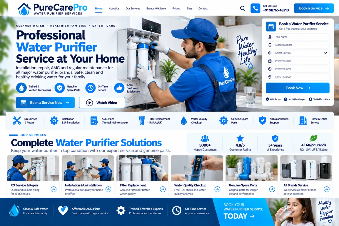 Water Purifier Service Website
