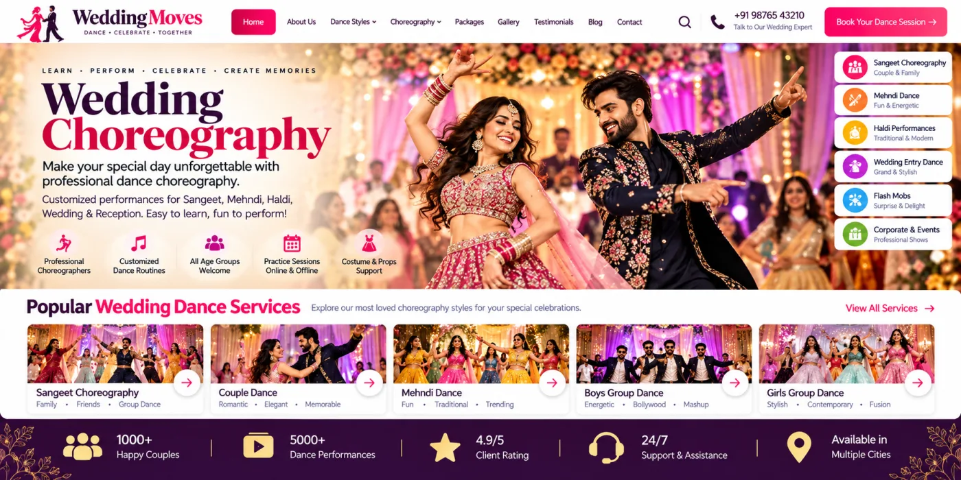 Wedding Choreographer Website