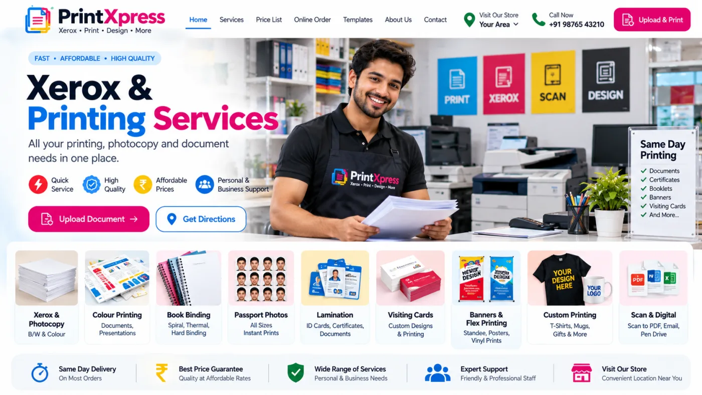 Xerox & Printing Shop Website